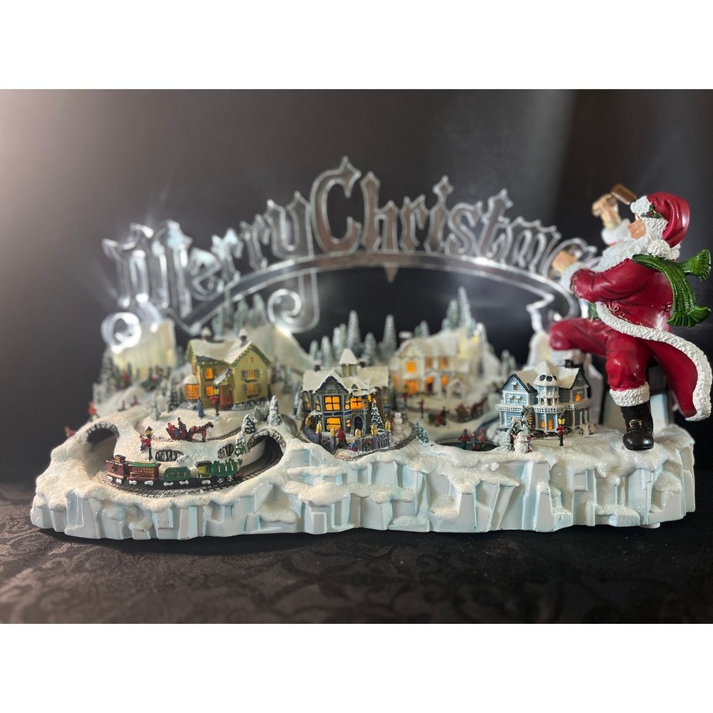 Thomas Kinkade Santa's Inspiration Illuminated Moving Musical Wonderland D6672